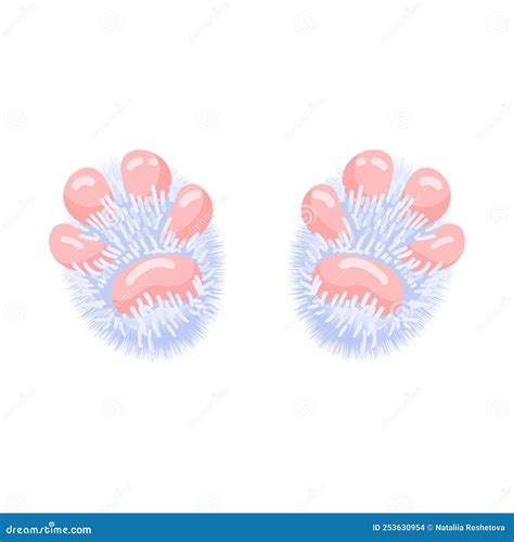 Hare Paws Concept Cute And Lovely Rabbit Feet Lucky Paws Isolated Illustration On A White