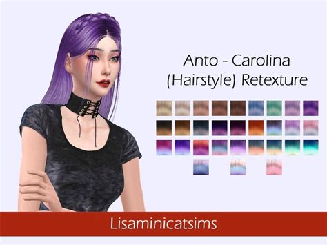 The Sims Resource Anto`s Carolina Hair Retextured By Lisaminicatsims