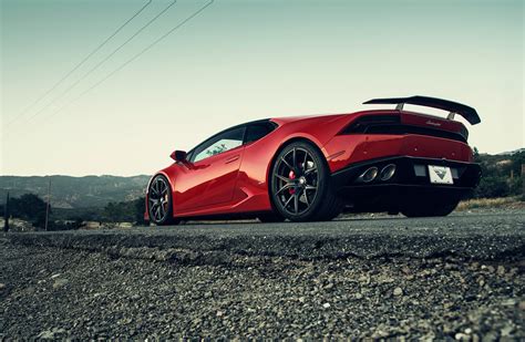 Fondos de pantalla rojo vehículo Lamborghini vista lateral coche