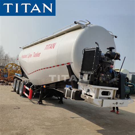 Titan 40ton Tri Axle Flour Silo Cement Bulker With Compressor Trailer