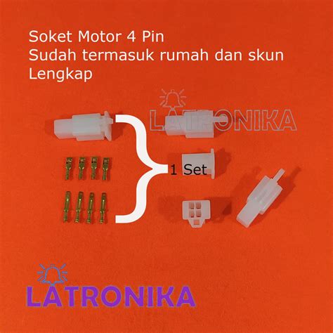 Jual Soket Motor Pin Kecil Skun Lengkap Socket Pin Konektor Kabel