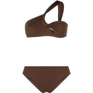 Federica Tosi Bikini Monospalla Asimmetrico Marrone Stileo It