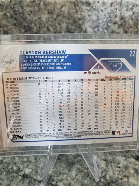 Clayton Kershaw 2023 Topps Series 1 Baseball 22 Los Angeles Dodgers EBay