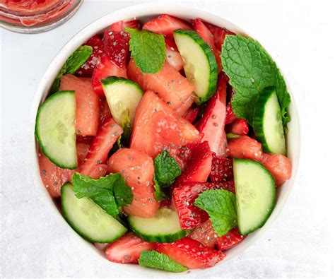 Strawberry Watermelon Cucumber Mint Salad | Crofter's Organic