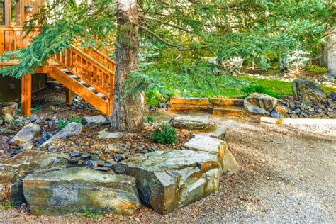 Stone Retaining Wall Stone Steps In Front Yard Rustic Garden