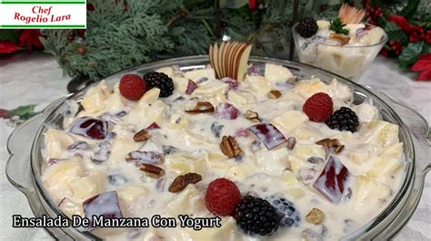 Ensalada De Manzana Navideña Con Yogurt YouTube