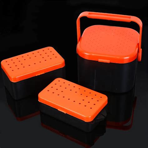 2 Compartments Fishing Baits Earthworm Worm Lure Storage Case Fishing Tackle Box Bait Redworm ...