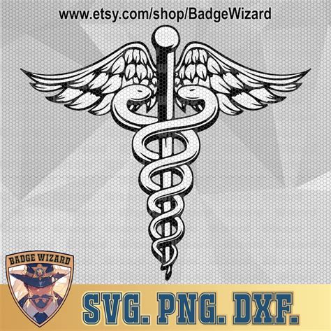 Nurse Caduceus Snake On Pole Ems Svg Us Army Medical Png Dxf Cricut