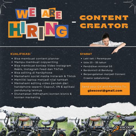 Lowongan Kerja Content Creator Di GBescoot LokerBandung Id