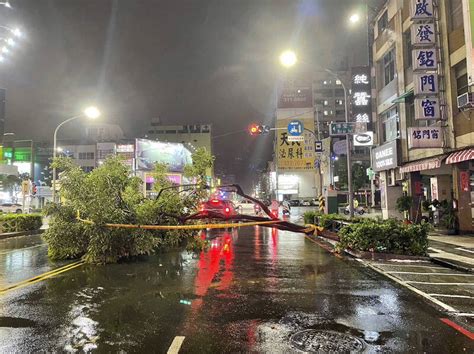 高雄夜間雨驟風強 大樹被吹倒橫躺佔據2線道警交管 生活 自由時報電子報