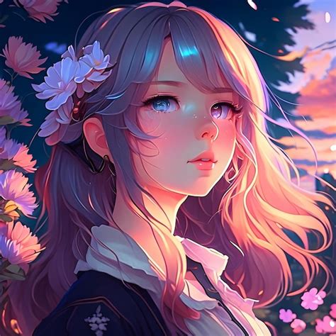 Premium AI Image | aesthetic anime girl pastel color