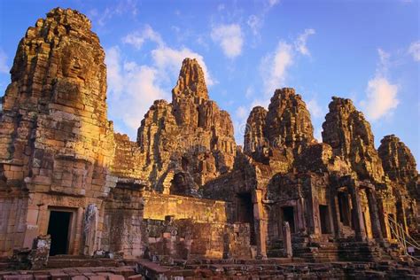 Bayon Temple Located In Angkor Cambodia The Ancient Capital City Of