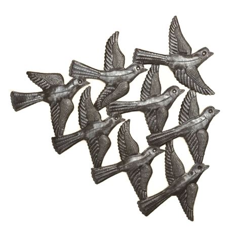 Flock of Birds Wall Art, Wall Hanging Artwork, Haiti Metal Art ...