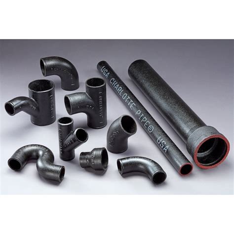 Charlotte Pipe 4 In X 10 Ft Black Cast Iron No Hub Pipe Fittings For Dwv Applications Astm A74