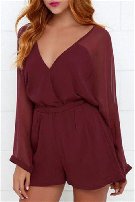 Burgundy Romper