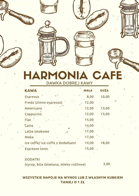 Menu At Harmonia Cafe Kawiarnia Koszalin Koszalin