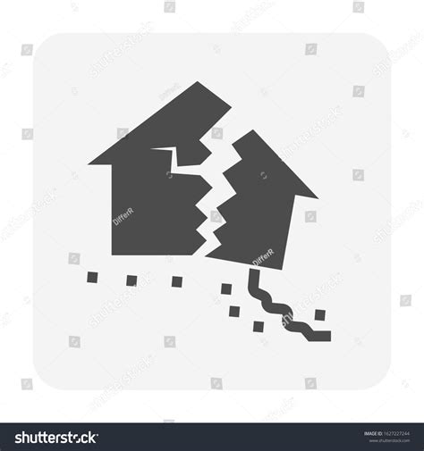 House Building Ground Collapse Vector Icon Stock Vector Royalty Free