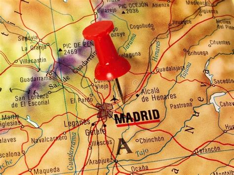 Madrid on a map. Close up of Madrid Spain on a map with red pin , #Sponsored, #Close, #map, # ...