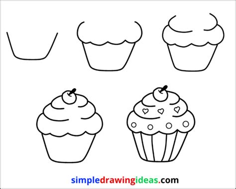 How To Draw A Cupcake Simple Drawing Ideas