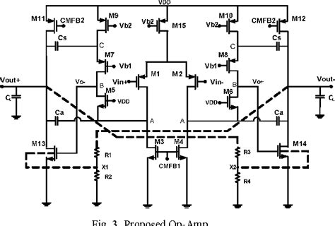 Figure 3 From A New Two Stage Op Amp Using Hybrid Cascode Compensation