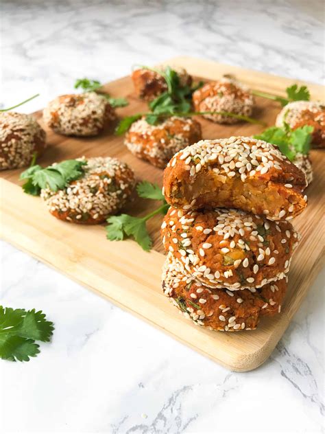 Baked Spiced Sweet Potato Falafel With Sesame Seeds I Georgie Eats