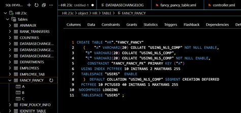 Sqlcl Liquibase Physical Properties For Oracle Tables