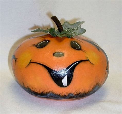 Small Gourd Halloween Jack O Lantern Hand Painted Etsy Halloween