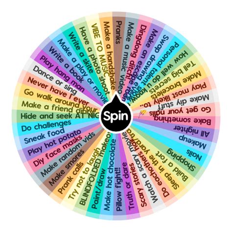 Things To Do At A Sleepover For Girls Spin The Wheel Random Picker