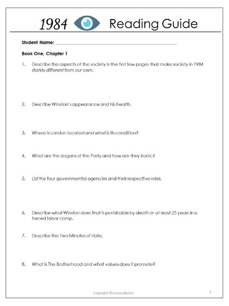 1984 - Chapter Questions | PDF