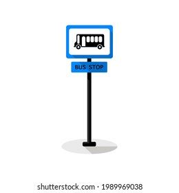 Bus Stop Sign Vector Flat Design Stock Vector (Royalty Free) 1989969041 ...