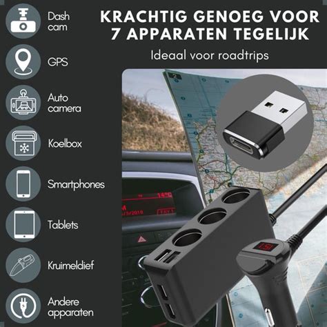 Auto Sigarettenaansteker Splitter V Usb Autolader Adapter Met Usb