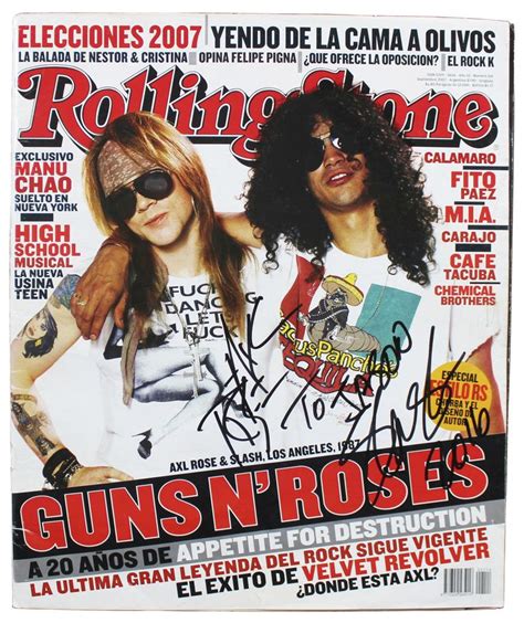 This Autographed Magazine Has Been Personally Signed By Axl Rose