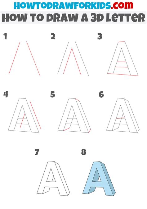 How To Draw 3d Letters Alphabet Step By Step