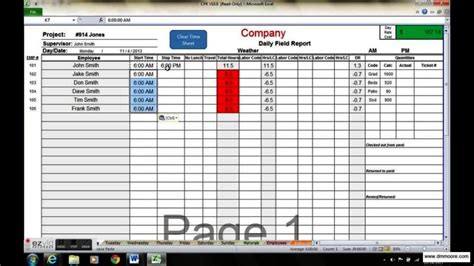 Time In Motion Study Template Free Printable Templates