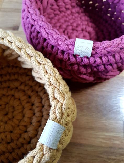 Large Crochet Basket Sustainable Cord Crocheted Basket Etsy