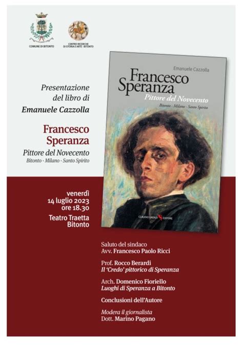 Al Teatro Traetta La Presentazione Del Libro Francesco Speranza