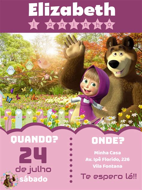 Fazer Convite Online Convite Digital Anivers Rio Da Masha E O Urso