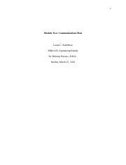 MBA 645 Module Two Communications Plan Docx 1 Module Two