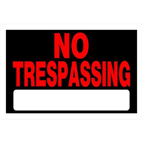 The Hillman Group 8 In X 12 In Plastic No Trespassing Sign 839904 The Home Depot