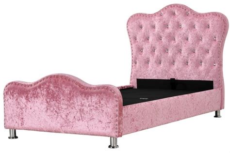 Sleep Design Windsor 3ft Single Crushed Pink Velvet Storage Bed Frame