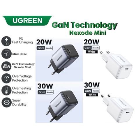 Jual Ugreen Gan Technology Nexode Mini Kepala Charger Type C Pd Qc