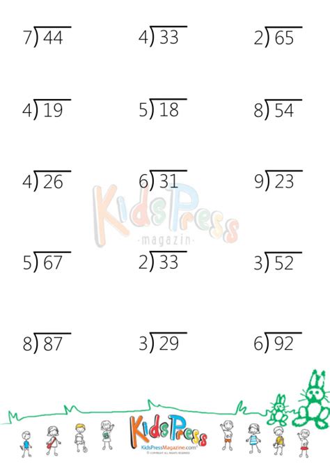 Division No Remainders Worksheet Printable Kids Entertainment