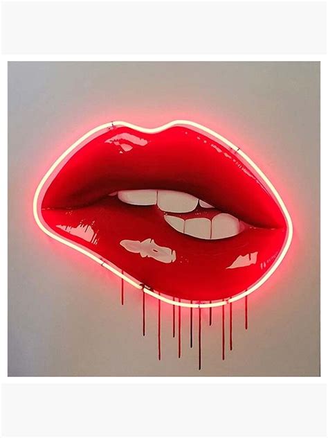 Neon Lip Biting Tapestry Poster By Livpaigedesigns Artofit