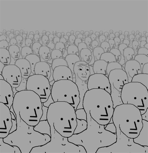 Pc Among Npcs Npc Wojak Know Your Meme