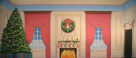 Christmas Victorian Parlor Stage Backdrop Victorian Parlor Painted