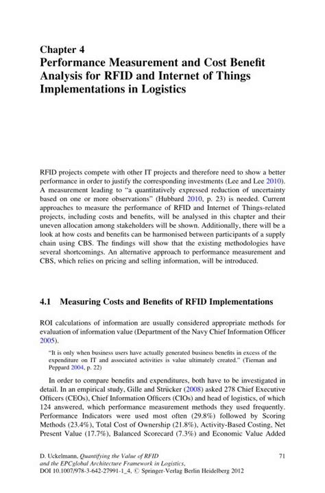 PDF Performance Measurement And Cost Benefit Analysis For RFID And