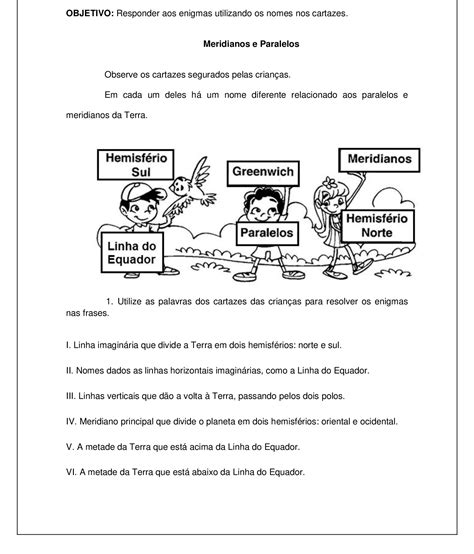 Atividade 4 Meridianos E Paralelos Copia Geografia