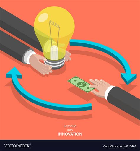 Investing Into Innovation Flat Isometric Concept Vector Image