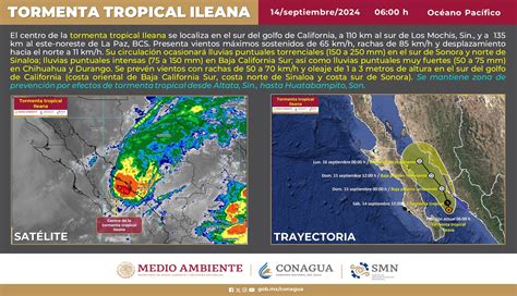 Tormenta tropical Ileana Estos estados tendrán lluvias torrenciales