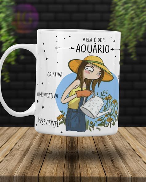 Caneca Personalizada Signos Aquario Elo Produtos Especiais